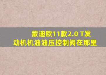 蒙迪欧11款2.0 T发动机机油油压控制阀在那里